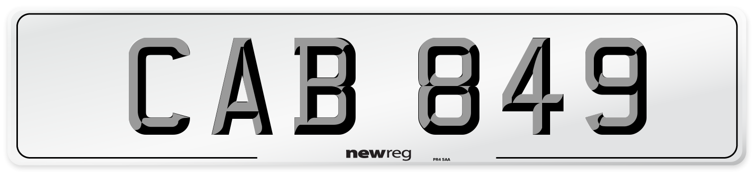 CAB 849 Number Plate from New Reg